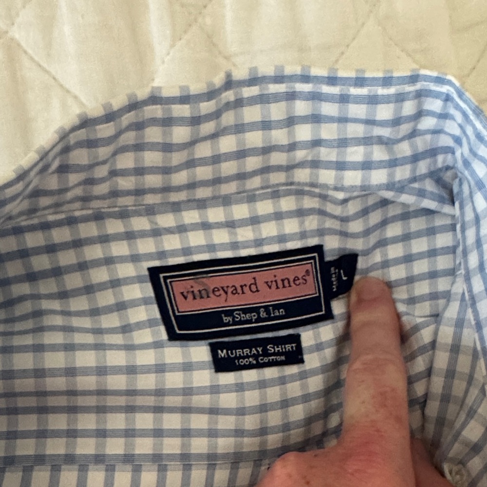 Vineyard Vines Light Blue Plaid Men's Shirt